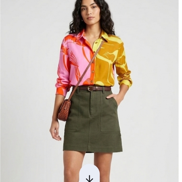 FARM Rio Tops - FARM Rio Toucans Mix Rainbow Pink and Yellow Button Down Shirt Blouse Sz S